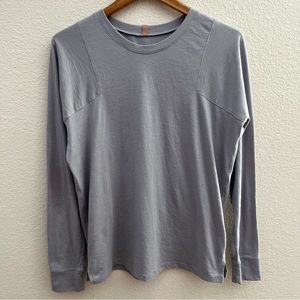 LUNYA Restore Pima Cotton Long Sleeve Crew in Gray, M